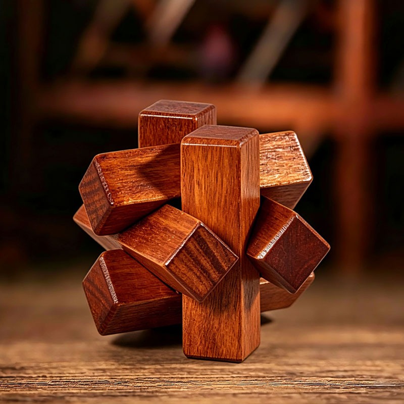 Woodworking Kids Toys - 나무 매듭 퍼즐 IQ 논리 훈련