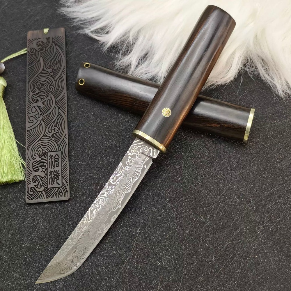 Woodworking Japan - 고경도 VG10 다마스커스 탄토 블레이드 에보니