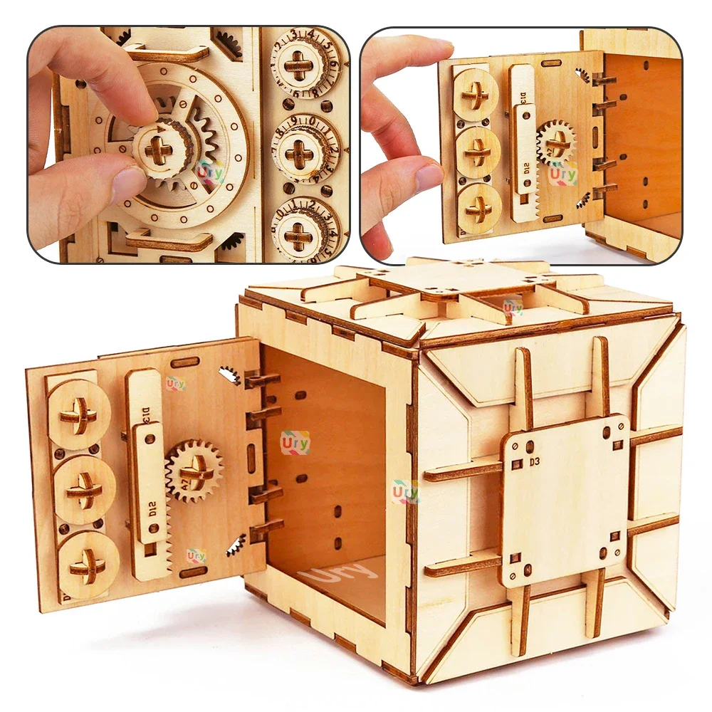 URY 3D 나무 퍼즐 암호 보물 돈 상자 돼지 저금통 - Woodworking Tv 리뷰 및 가격