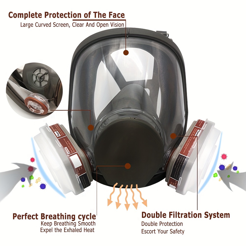 6800 가스 마스크 풀페이스 대형 사이즈 호흡기 재사 - Woodworking Respirator 리뷰 및 가격