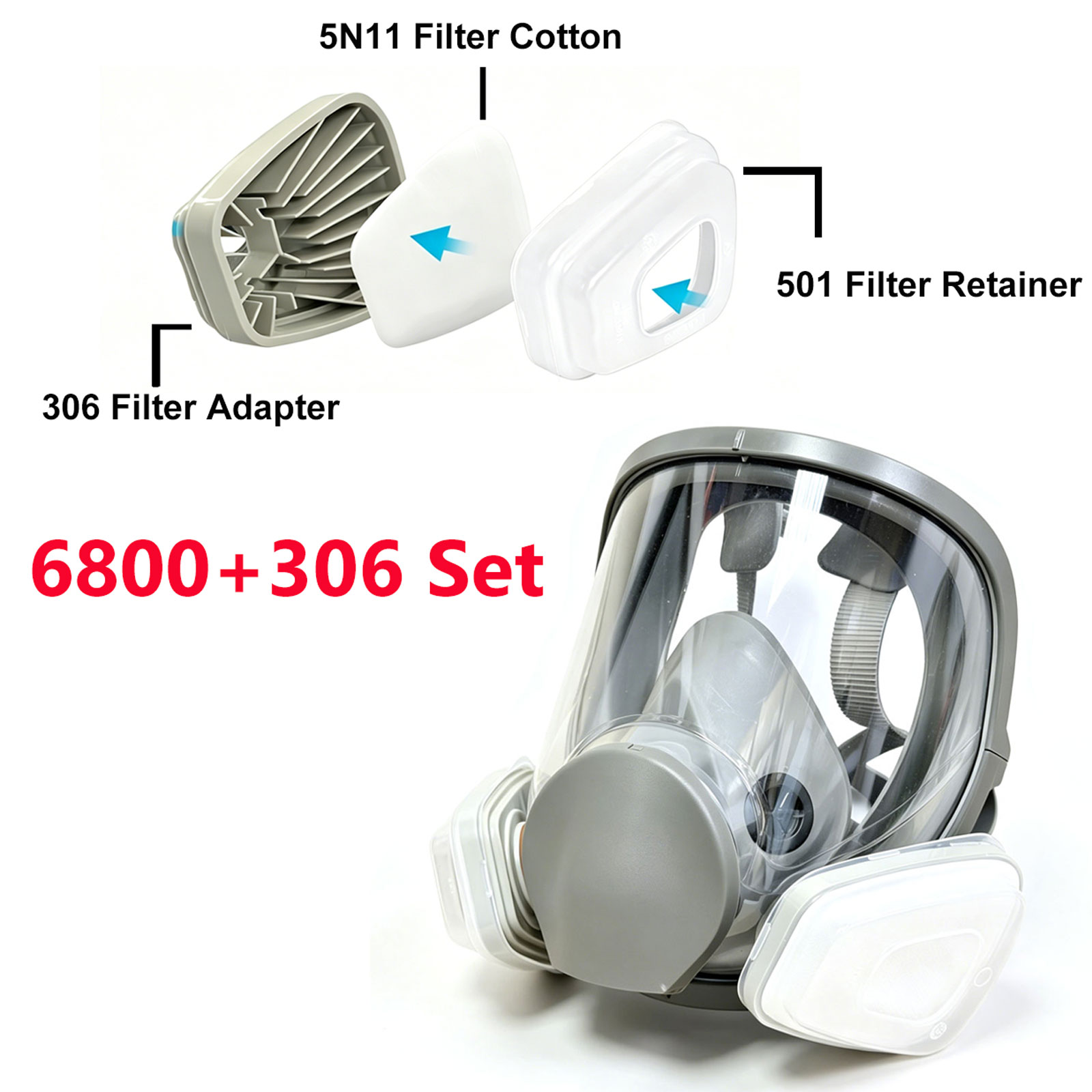 6800 풀페이스 호흡기(306 필터 어댑터 포함),  - Woodworking Respirator 리뷰 및 가격