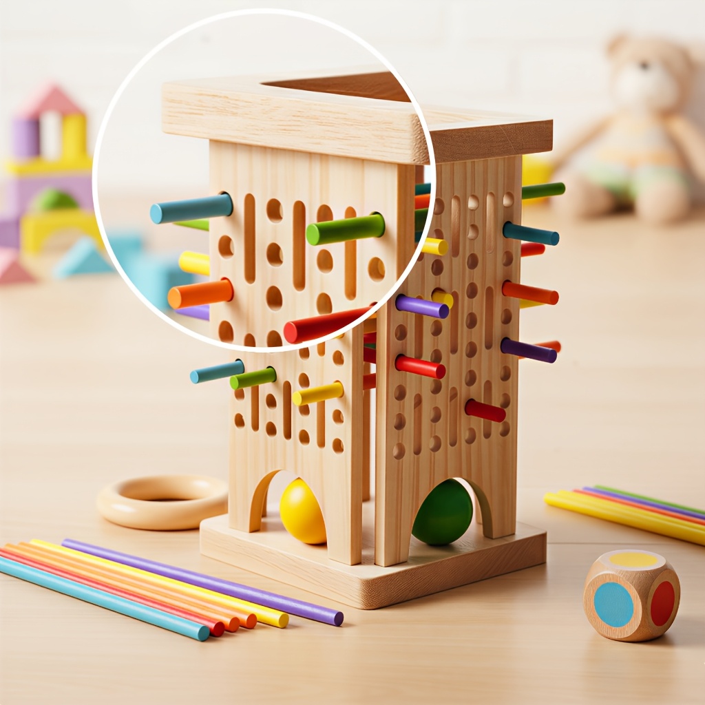 몬테소리 나무 보드 게임 다채로운 막대기 주사위 게임  - Woodworking Kids Toys 리뷰 및 가격