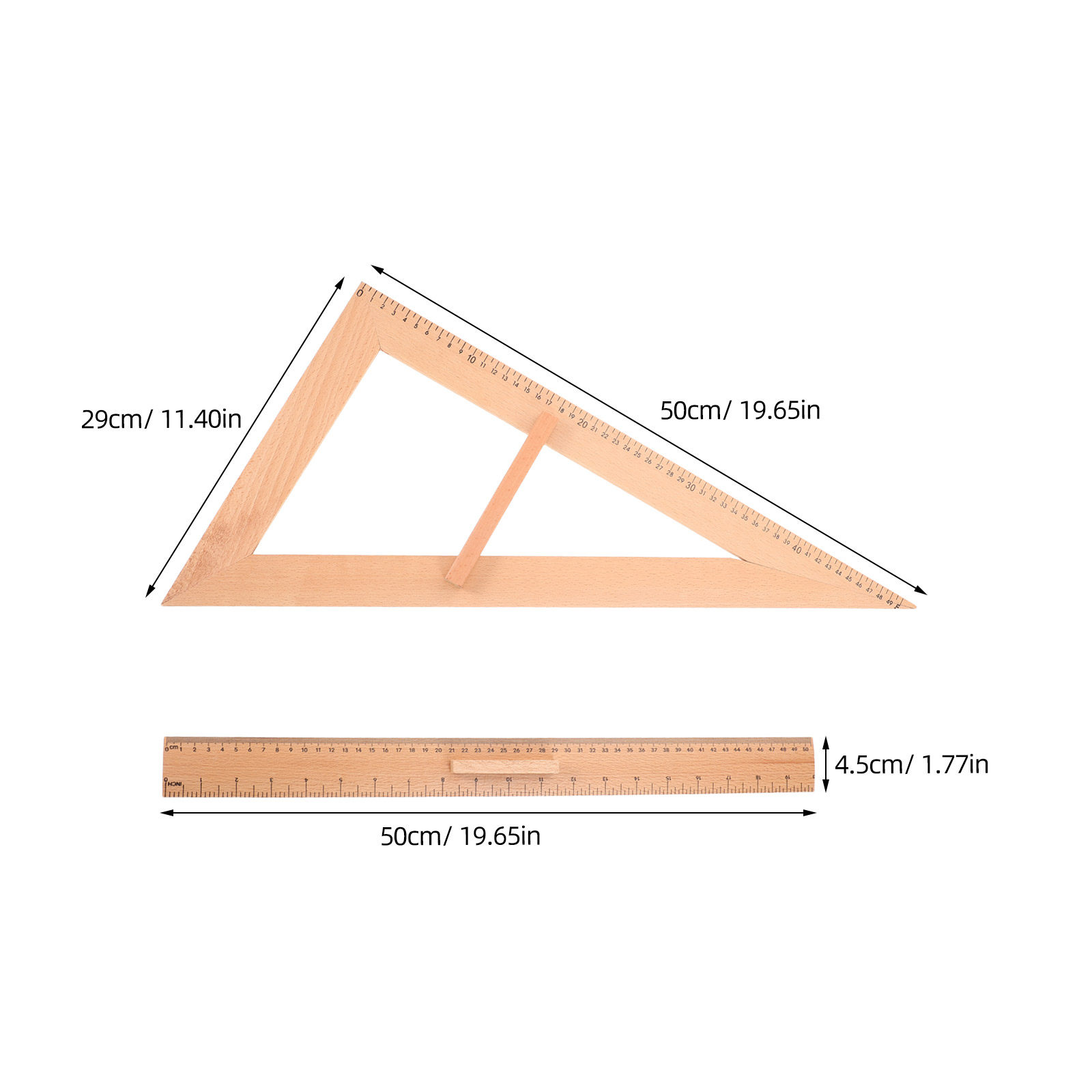 2Pcs 나무 측정 자 50Cm 교사용 직선자 학생 교 - Woodworking Teacher 리뷰 및 가격