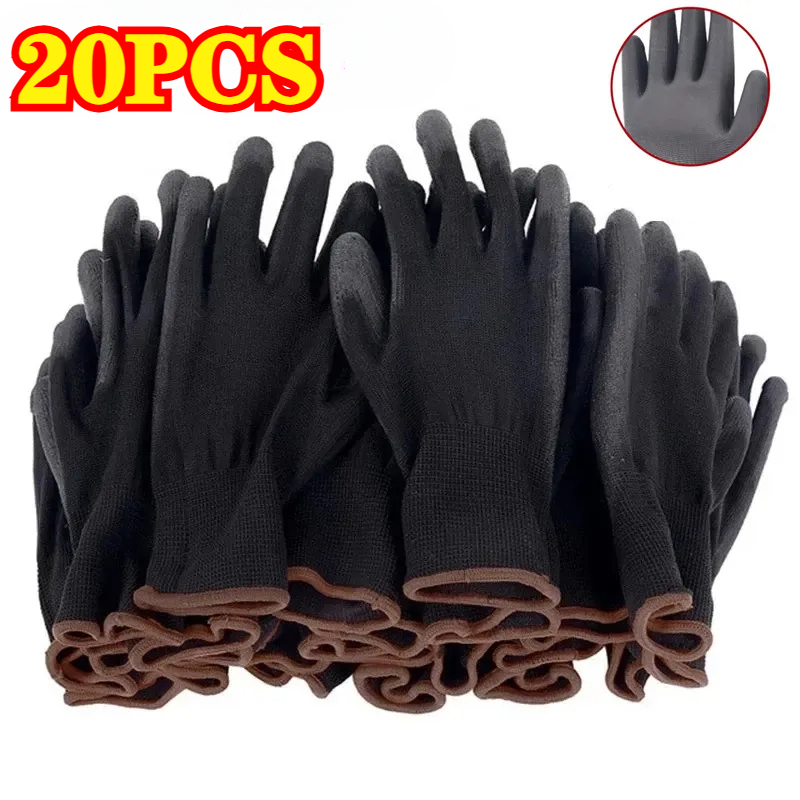 20PCS 블랙 PU 코팅 장갑 나일론 폴리우레탄 장갑 - Woodworking Gloves 리뷰 및 가격