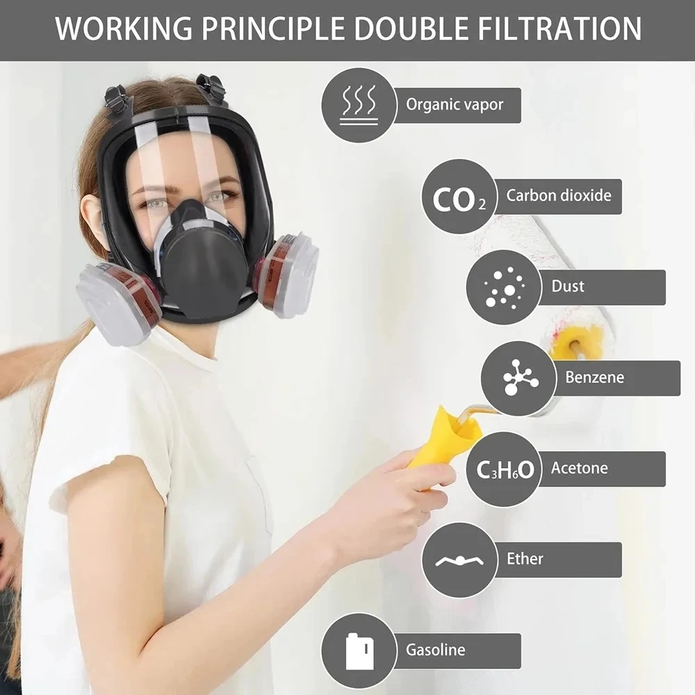 6800 김서림 방지 방독면, 산업용 페인트, 스프레이 - Woodworking Respirator 리뷰 및 가격