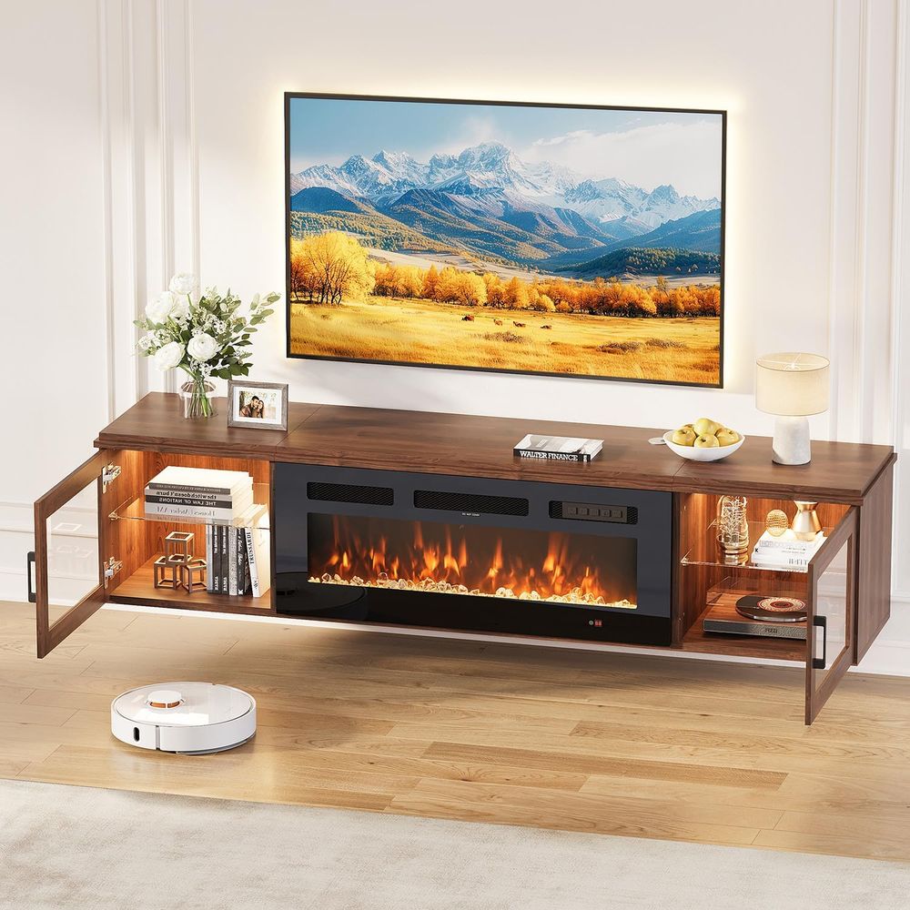 70인치 플로팅 TV 스탠드(벽난로 포함), 최대 80 - Woodworking Tv 리뷰 및 가격