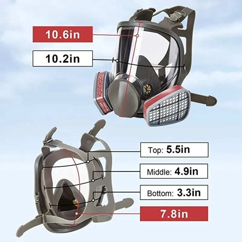 대형 사이즈 6800 가스 마스크 전면형 호흡기 재사용 - Woodworking Respirator 리뷰 및 가격