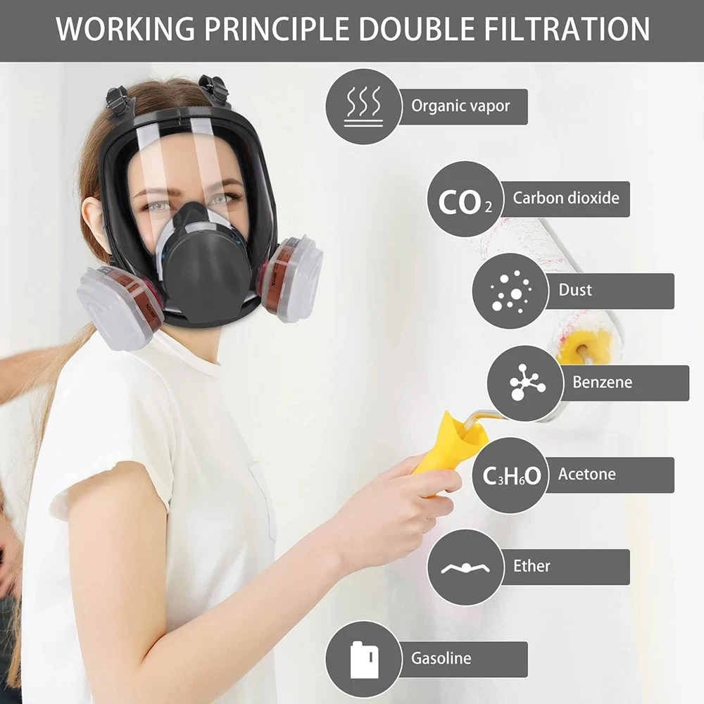 6800 산업용 페인팅 스프레이 호흡기 가스 마스크 필 - Woodworking Respirator 리뷰 및 가격