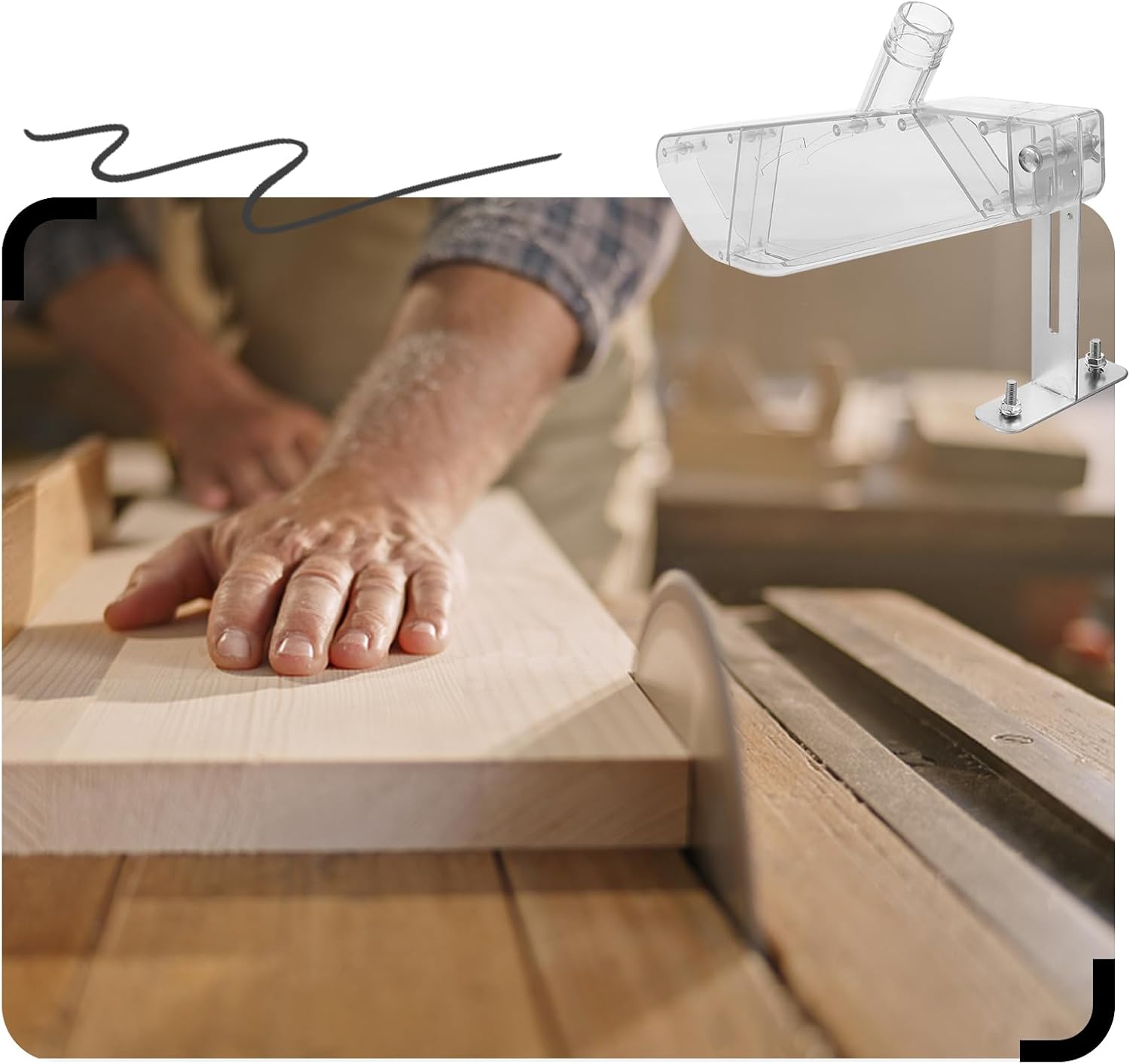목공 테이블 톱 보호 커버 전기 원형 톱용 투명 먼지  - Vacuum Woodworking 리뷰 및 가격